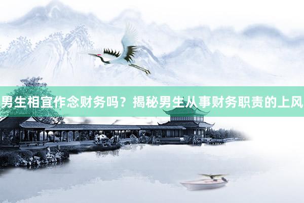 男生相宜作念财务吗？揭秘男生从事财务职责的上风