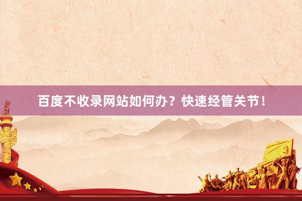 百度不收录网站如何办？快速经管关节！